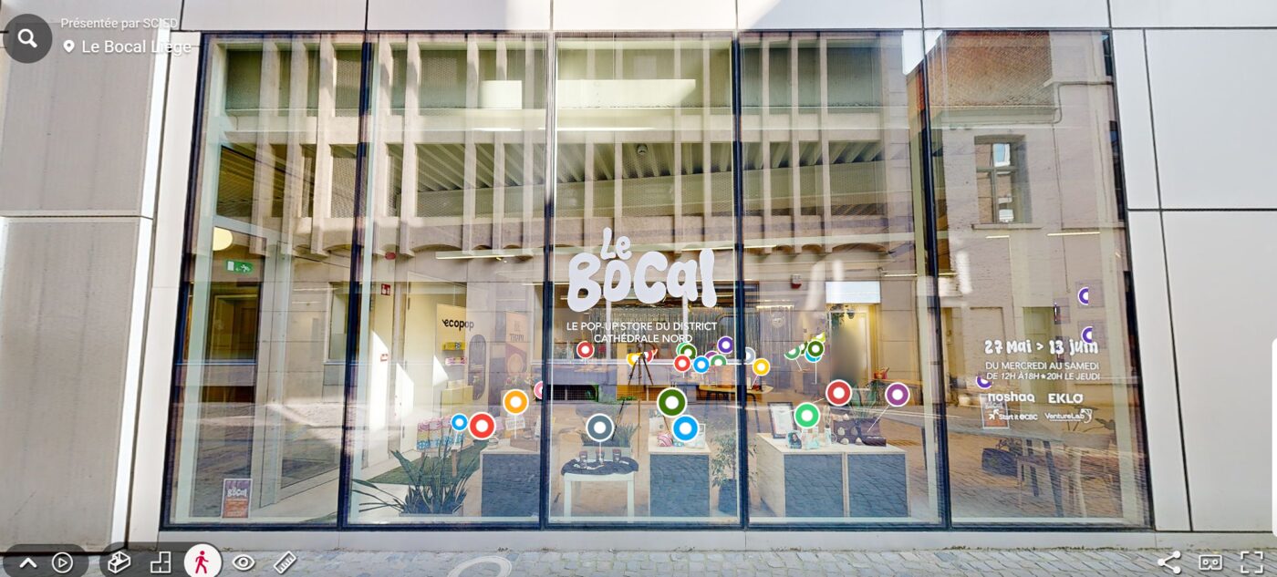Vitrine du Bocal, pop-up store du District Cathédrale Nord à Liège