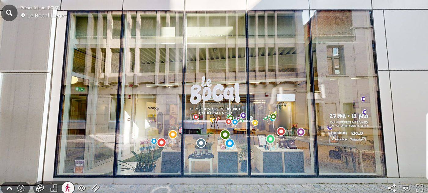 Vitrine du Bocal, pop-up store du District Cathédrale Nord à Liège