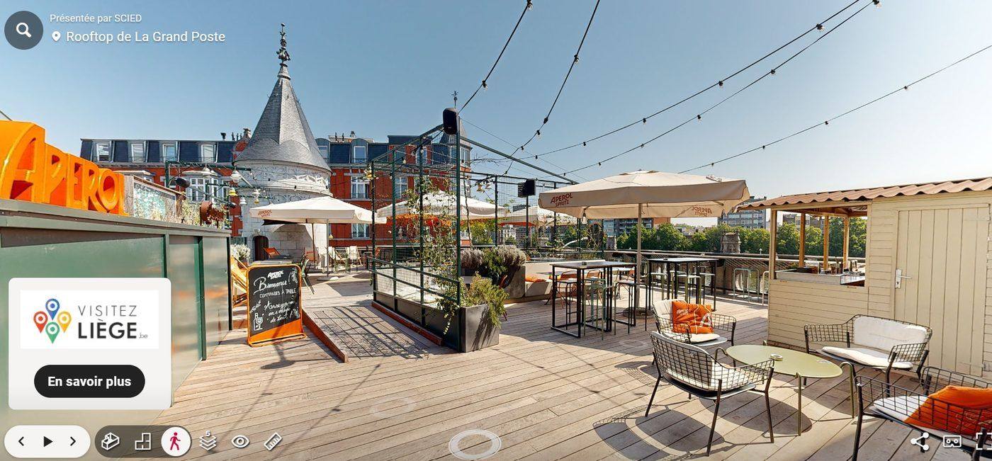 Terrasse du rooftop de La Grand Poste à Liège